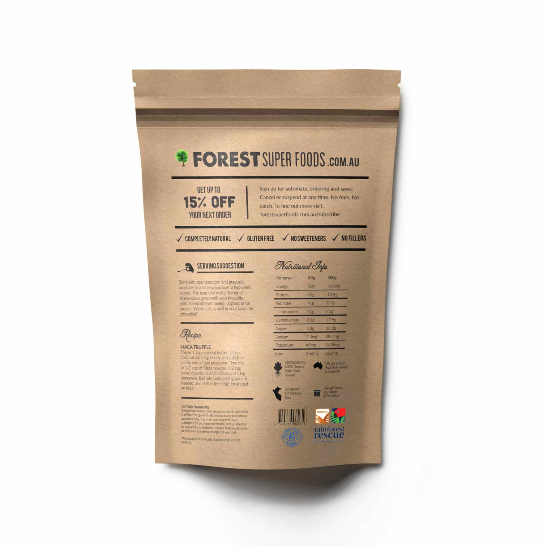 Certified Organic Black Maca Capsules